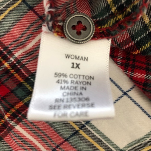 Dressbarn plaid soft flannel long sleeve button up shirt SZ M - Picture 8 of 10